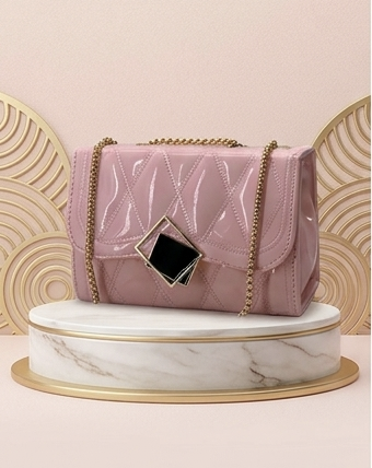 BLISS Luxury Glossy Quilted Crossbody Sling Bag