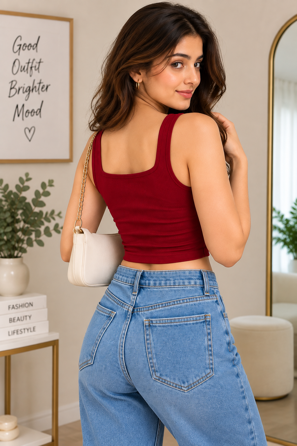 Maroon lycra Top