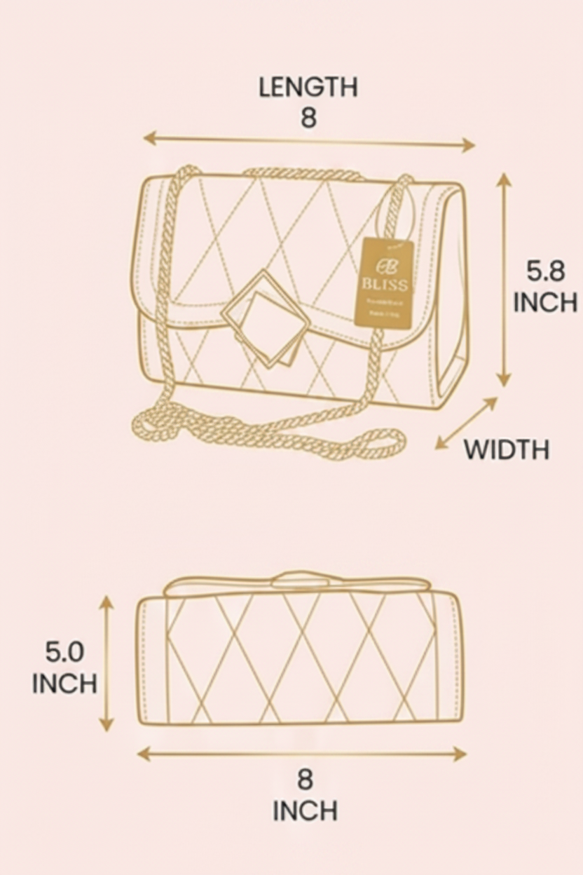 BLISS Luxury Glossy Quilted Crossbody Sling Bag